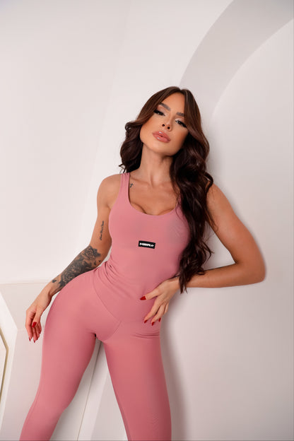 LONG BRANDED ROSÉ PLAIN JUMPSUIT