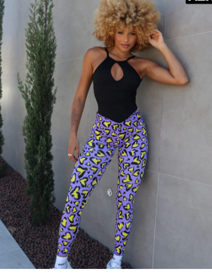 Lilac Heart Drop Jumpsuit with Yellow